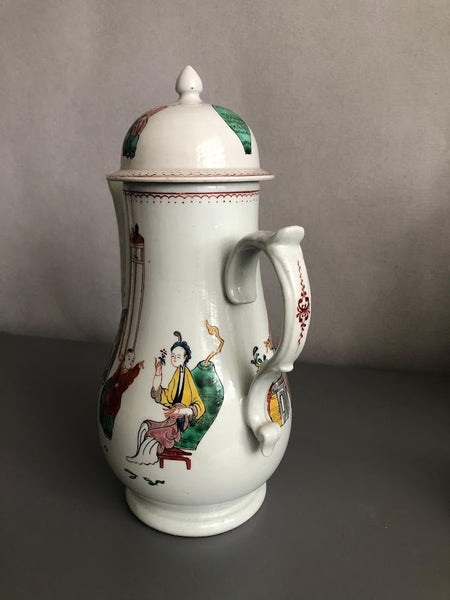 Philip Christian, Liverpool Porcelain "Old Bill" Pattern Coffee Pot 1770