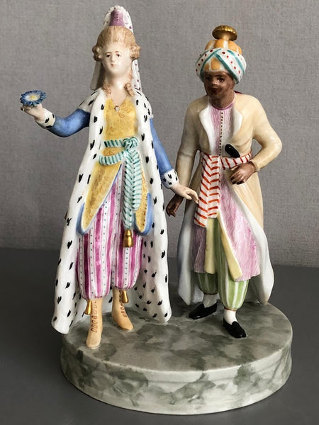 Royal Copenhagen&nbsp;&nbsp;Group of a Sultana and a Moorish attendant, c.1790.