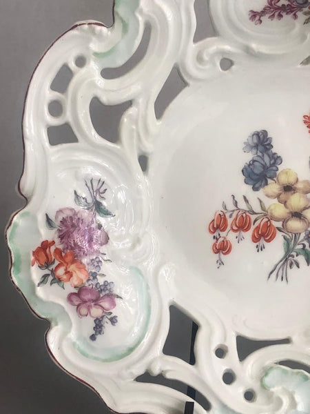 Chelsea porcelain reticulated dessert plate 1755