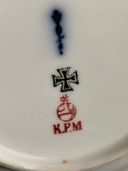 KPM PORCELAIN ARMORIAL COFFEE CUP AND SAUCER 19th C