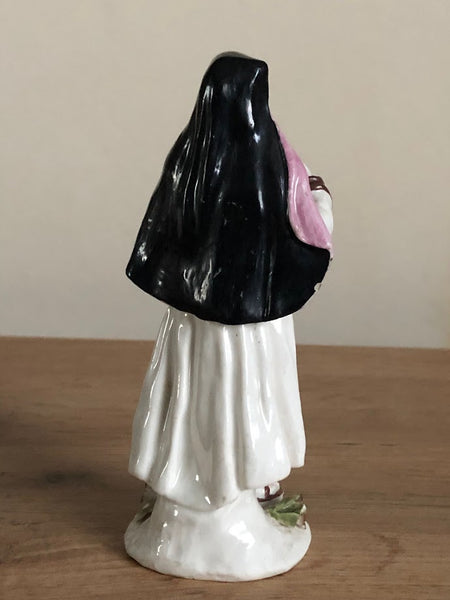 Bow Porcelain Figure of a Standing Nun (1), Circa 1755