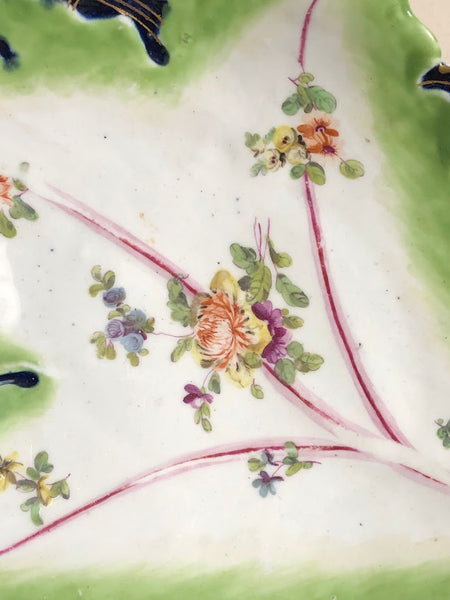 Derby Porcelain Tromp L'oeil Leaf Dish 1758-1760