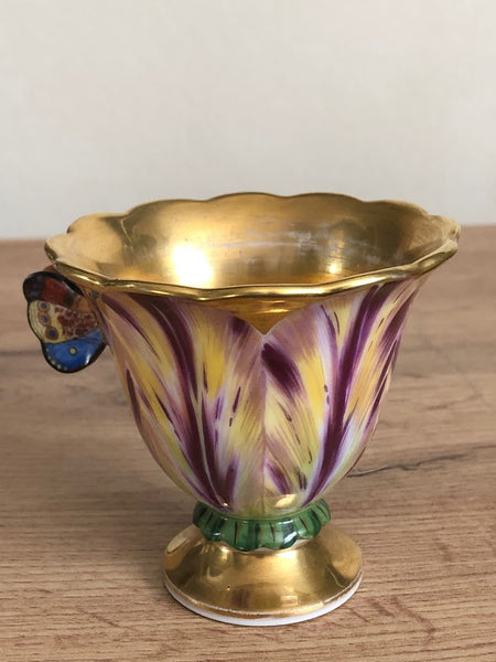 Spode Porcelain Tulip Custard Cup & Saucer 1815-1820