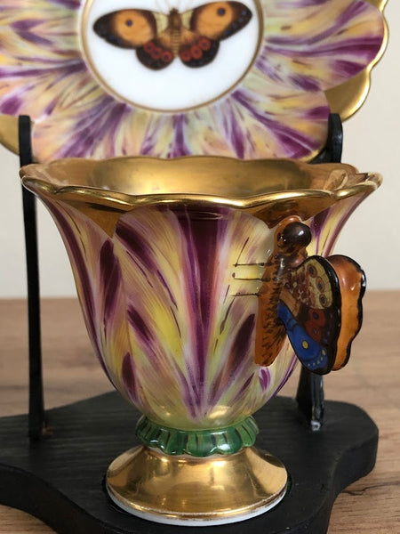 Spode Porcelain Tulip Custard Cup & Saucer 1815-1820
