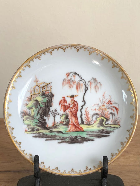 Meissen Chinoiserie Tea Bowl &amp; Saucer 1720 J.P. Danhoffer Decorated