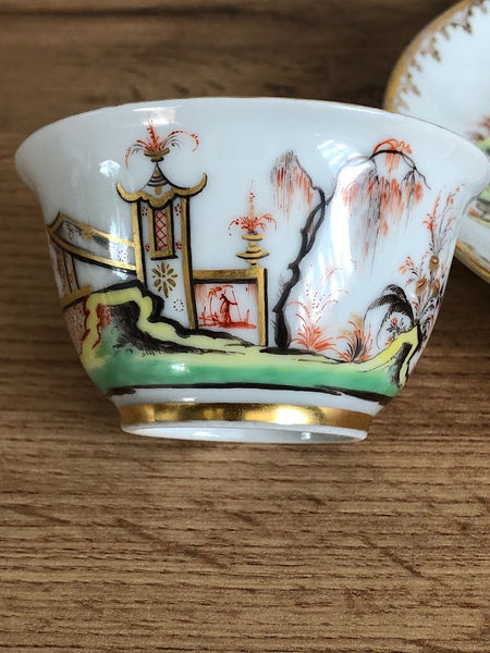 Meissen Chinoiserie Tea Bowl &amp; Saucer 1720 J.P. Danhoffer Decorated