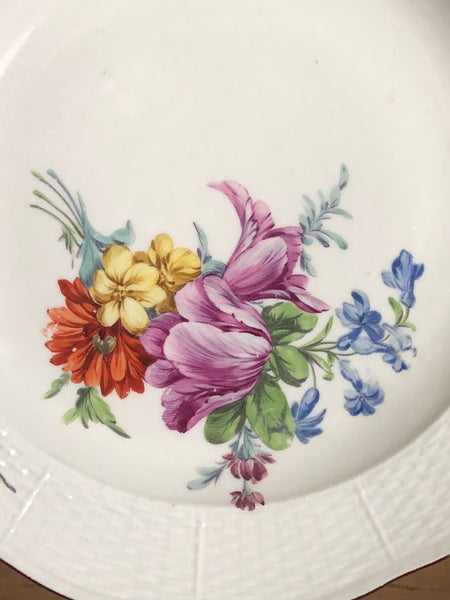 Meissen Marcolini Ozier Moulded Floral Dinner Plate 1774-1814