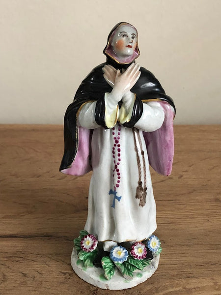 Bow Porcelain Figure of a Standing Nun (3). circa 1753