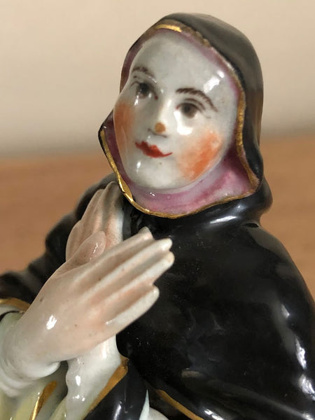 Bow Porcelain Figure of a Standing Nun (3). circa 1753