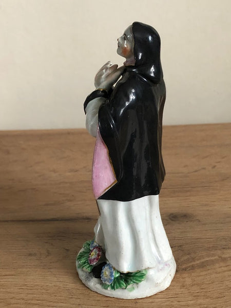 Bow Porcelain Figure of a Standing Nun (3). circa 1753