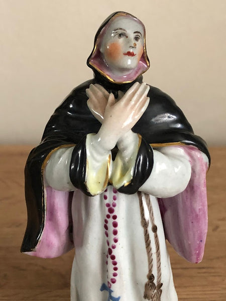 Bow Porcelain Figure of a Standing Nun (3). circa 1753