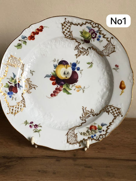 Meissen Floral Moulded Dinner Plate From the Academic or Dot Period 1756-1773 #1