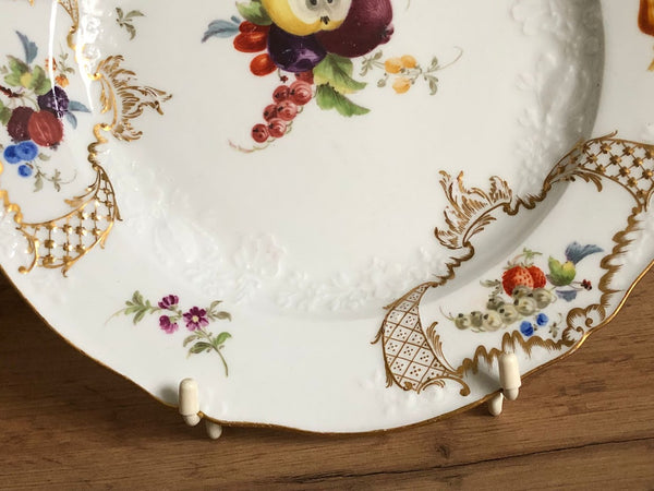 Meissen Floral Moulded Dinner Plate From the Academic or Dot Period 1756-1773 #1