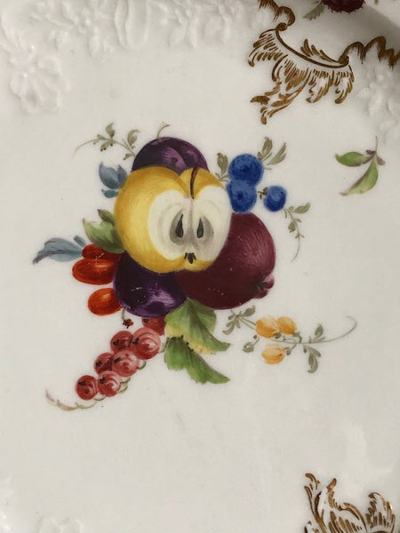 Meissen Floral Moulded Dinner Plate From the Academic or Dot Period 1756-1773 #1