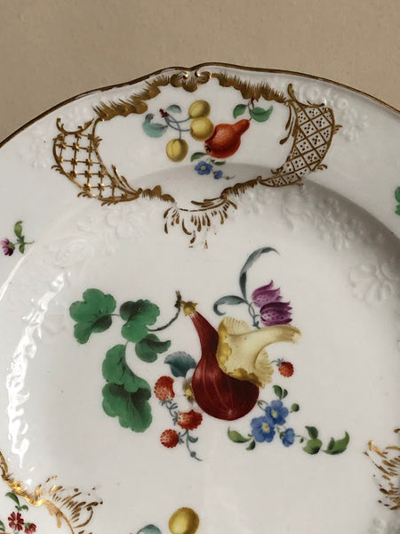 Meissen Floral Moulded Dinner Plate From the Academic or Dot Period 1756-1773 #2