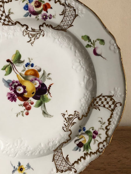 Meissen Floral Moulded Dinner Plate From the Academic or Dot Period 1756-1773 #3