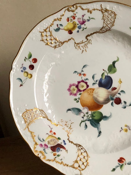 Meissen Floral Moulded Dinner Plate From the Academic or Dot Period 1756-1773 #4