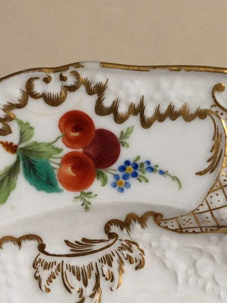 Meissen Floral Moulded Dinner Plate From the Academic or Dot Period 1756-1773 #5