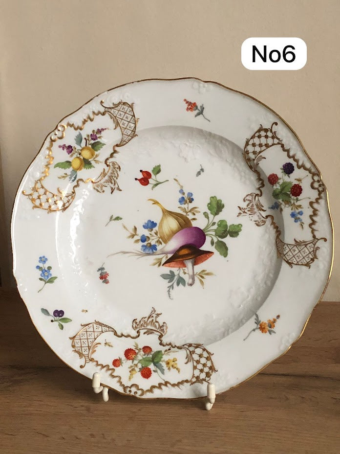 Meissen Floral Moulded Dinner Plate From the Academic or Dot Period 1756-1773 #6