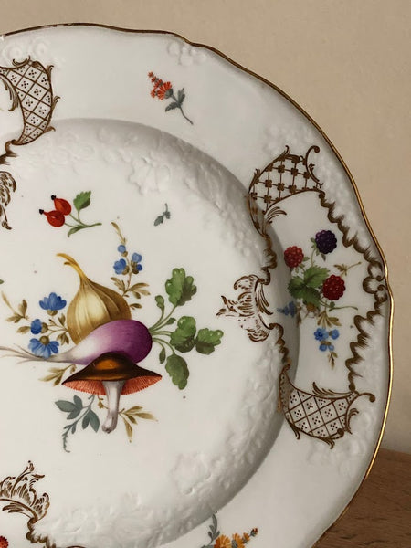 Meissen Floral Moulded Dinner Plate From the Academic or Dot Period 1756-1773 #6