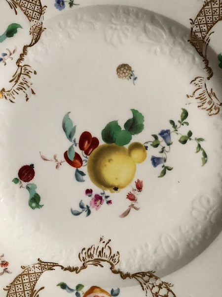 Meissen Floral Moulded Dinner Plate From the Academic or Dot Period 1756-1773 #7