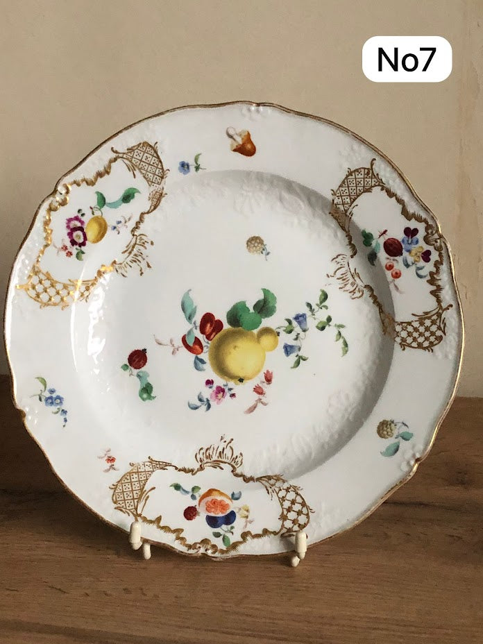 Meissen Floral Moulded Dinner Plate From the Academic or Dot Period 1756-1773 #7