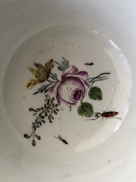 Chinese Export Porcelain Sugar Bowl with Bugs &amp; Flowers 18th C