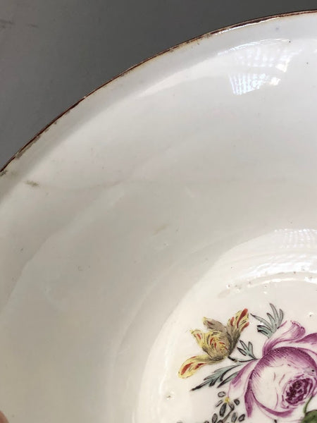 Chinese Export Porcelain Sugar Bowl with Bugs &amp; Flowers 18th C