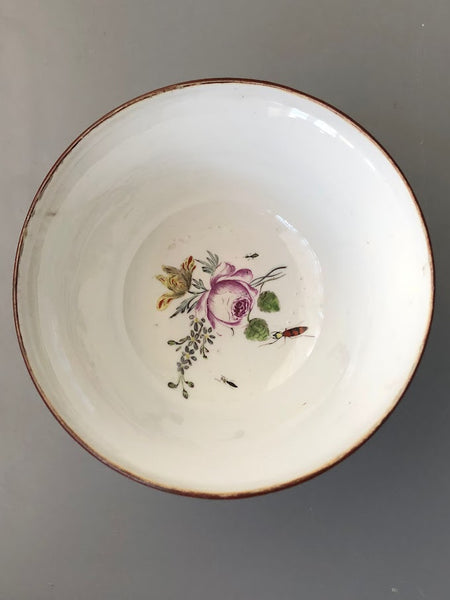 Chinese Export Porcelain Sugar Bowl with Bugs &amp; Flowers 18th C