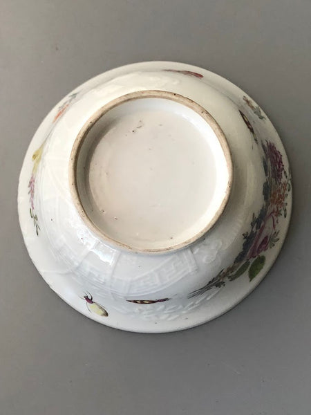 Chinese Export Porcelain Sugar Bowl with Bugs &amp; Flowers 18th C