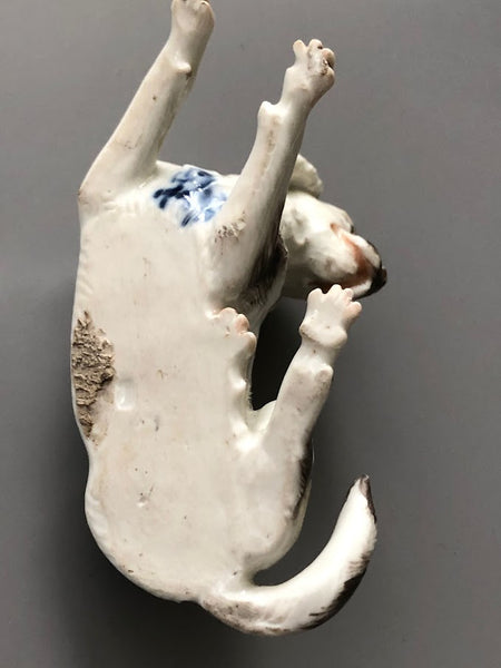 Frankenthal Porcelain Figurine of a Dog, Very Rare, Rearing Lion Mark 1759-1762