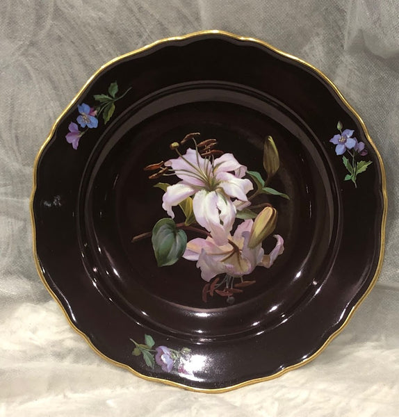 Meissen Porcelain Prof. Julius Eduard Braunsdorf Floral Plate 1900