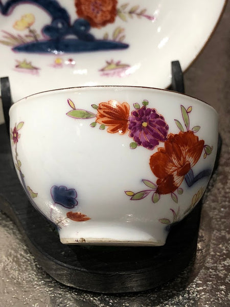 Bol à thé et soucoupe Kakiemon en porcelaine de Meissen 1730 Drehers Marks #2