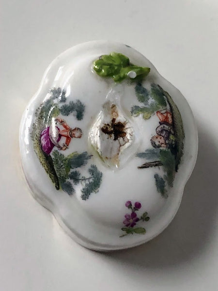 Meissen Porcelain Tea Caddy with Children Playing 1750