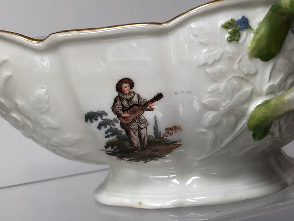 Meissen Porcelain Commedia Dell Arte Sauciere-Sauceboat, Rare, 1750