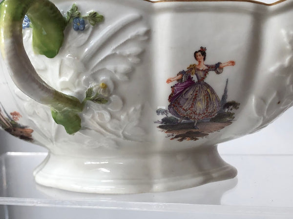 Meissen Porcelain Commedia Dell Arte Sauciere-Sauceboat, Rare, 1750