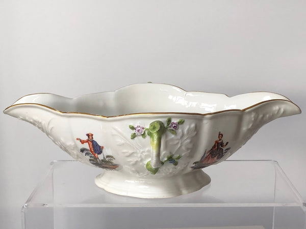 Meissen Porcelain Commedia Dell Arte Sauciere-Sauceboat, Rare, 1750