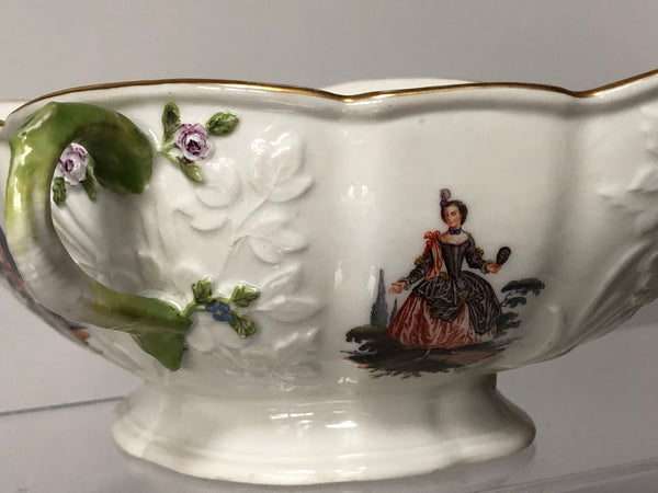 Meissen Porcelain Commedia Dell Arte Sauciere-Sauceboat, Rare, 1750