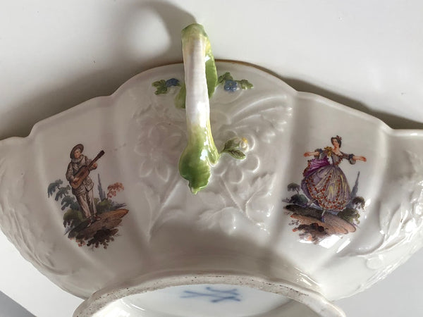 Meissen Porcelain Commedia Dell Arte Sauciere-Sauceboat, Rare, 1750