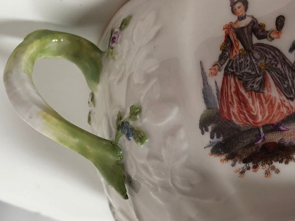 Meissen Porcelain Commedia Dell Arte Sauciere-Sauceboat, Rare, 1750