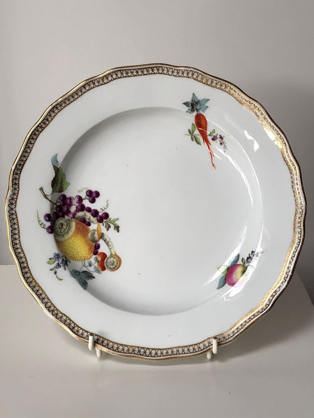 Meissen Porcelain Biedermeier Plate with Fruit & Vegetables, Circa 1830 #1