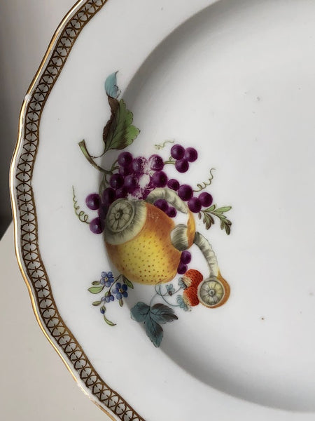 Meissen Porcelain Biedermeier Plate with Fruit & Vegetables, Circa 1830 #1