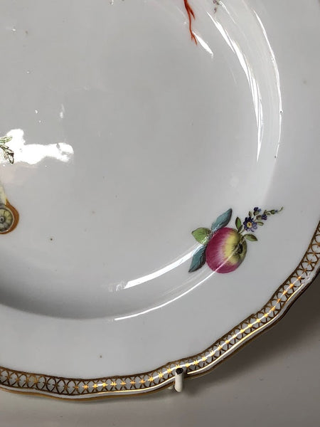 Meissen Porcelain Biedermeier Plate with Fruit & Vegetables, Circa 1830 #1