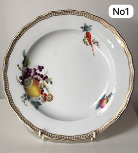 Meissen Porcelain Biedermeier Plate with Fruit & Vegetables, Circa 1830 #1