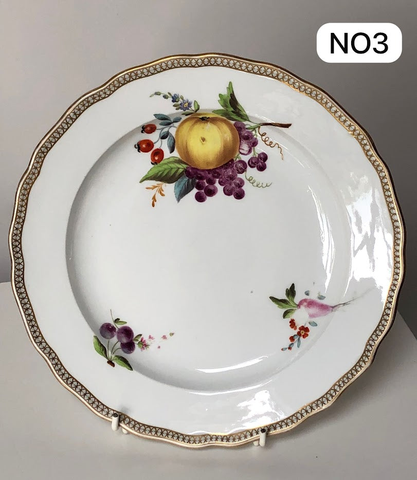 Meissen Porcelain Biedermeier Plate with Fruit & Vegetables, Circa 1830 #3