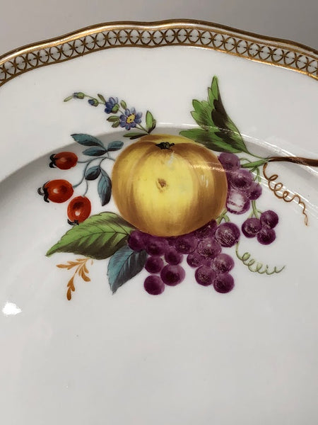 Meissen Porcelain Biedermeier Plate with Fruit & Vegetables, Circa 1830 #3