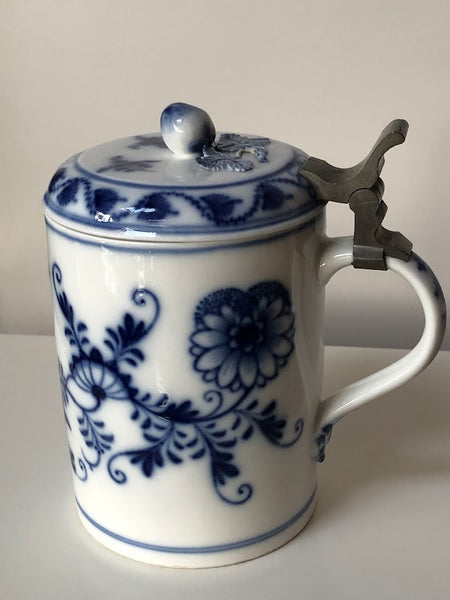 Meissen Porcelain Blue Onion Tankard -Stein 19th C