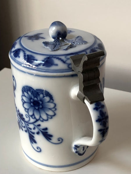 Meissen Porcelain Blue Onion Tankard -Stein 19th C