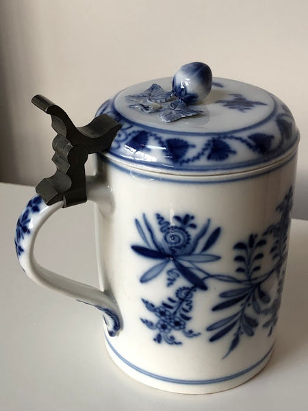 Meissen Porcelain Blue Onion Tankard -Stein 19th C