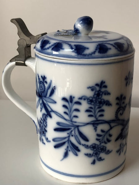 Meissen Porcelain Blue Onion Tankard -Stein 19th C